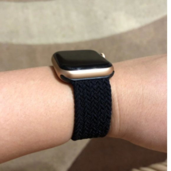 NEW BLACK Braided Solo Loop For Apple Watch - Picture 3 of 7